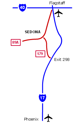 map: driving to Sedona